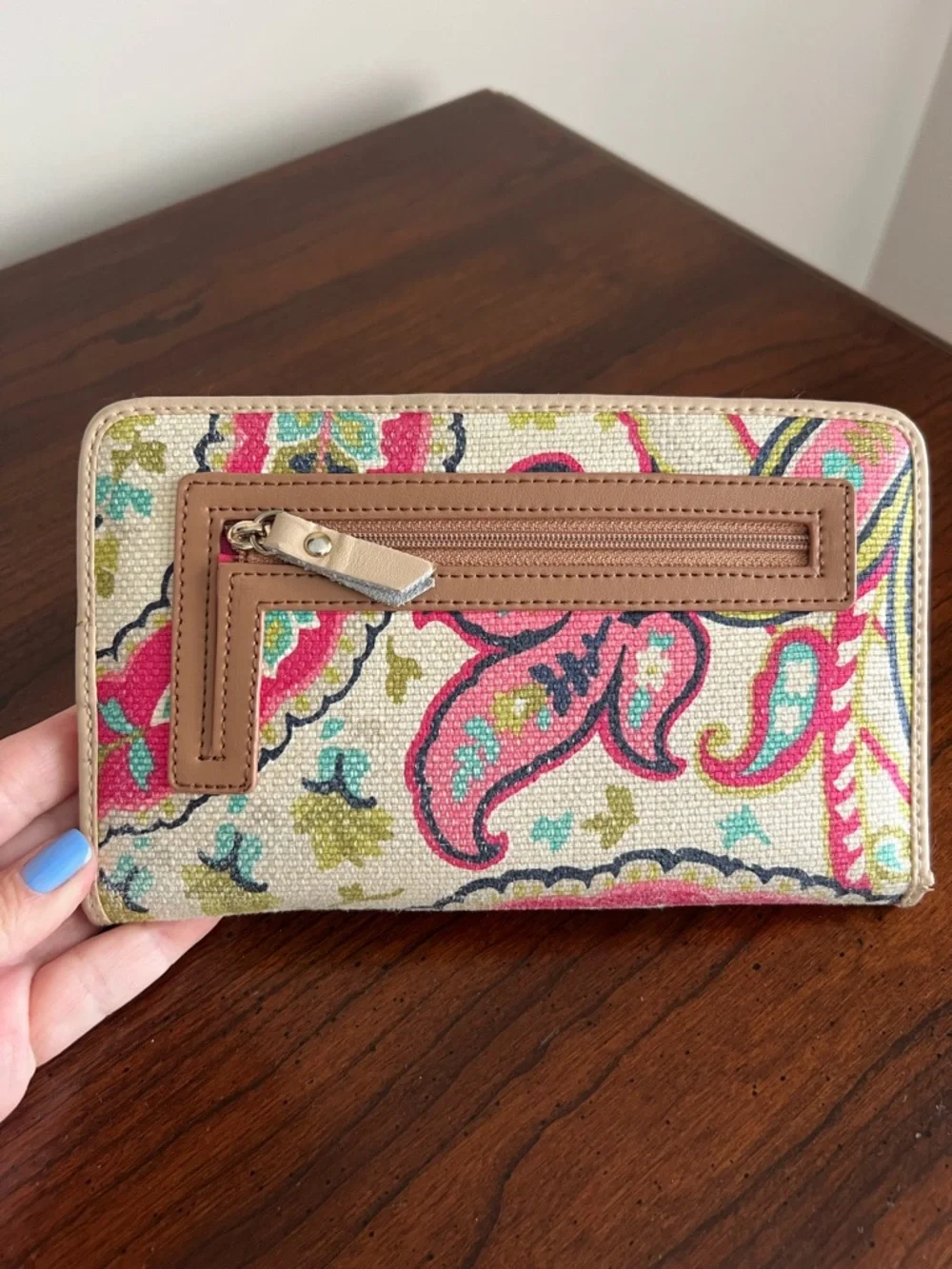 Spartina 449 Pink Pineapple Canvas Tote with Neutral Straps and Matching Wallet